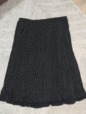 Chico's Black Skirt with White Polka Dots